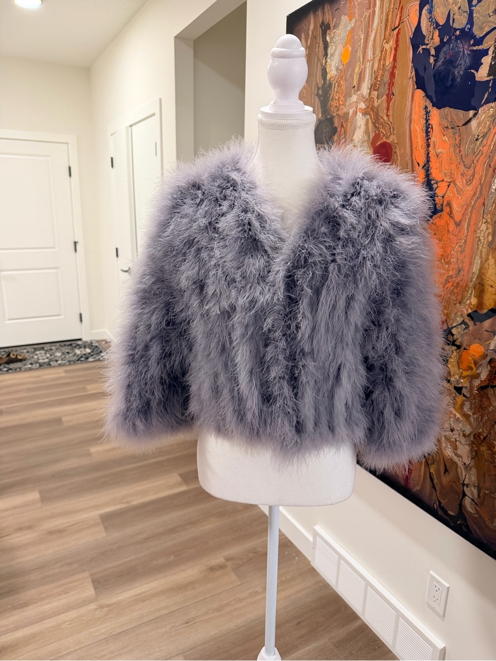 FWRD Linda Richard’s Luxury CollECTION lilac Feather Jacket - REAL FEATHERS